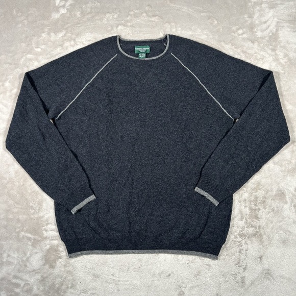 Hammacher Schlemmer Other - Hammacher Schlemmer Washable Cashmere Sweater Mens XL Navy Blue Preppy Crewneck